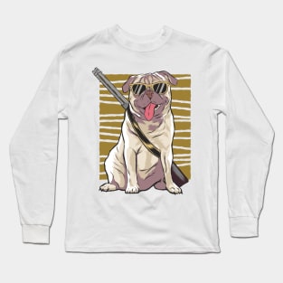 Armed Pug / Dog with Gun Long Sleeve T-Shirt